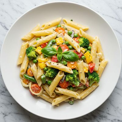 White Sauce Pasta With Veggies
